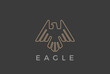 Eagle Bird flying Logo design vector Linear luxury Falcon Hawk