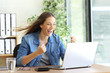 © Antonioguillem - Excited entrepreneur working on line