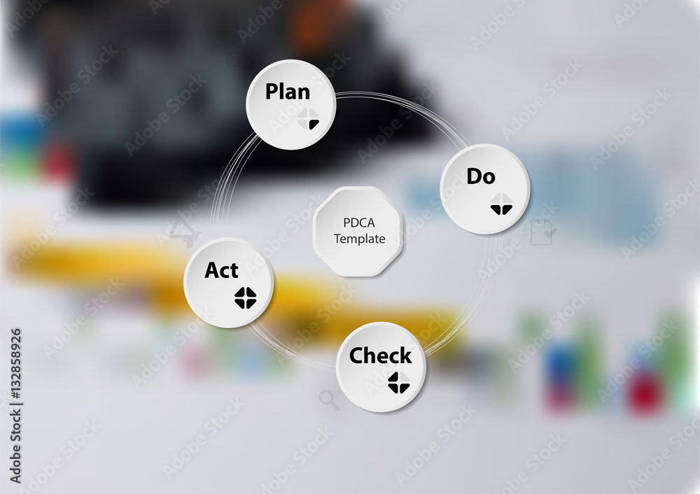 Illustration infographic template with PDCA method created by four ...