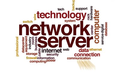 Canvas Print - Network server animated word cloud.