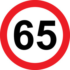 Sticker - 65 speed limitation road sign