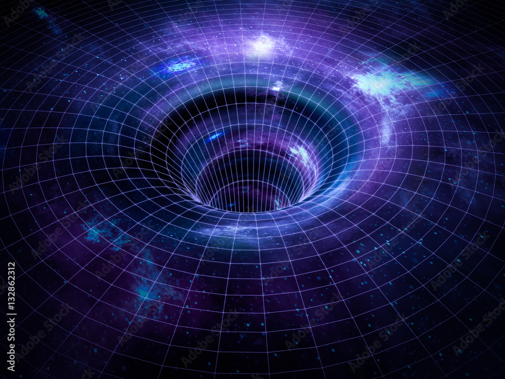 Black hole, wormhole in space