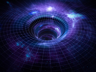 black hole, wormhole in space