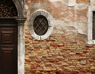 The wall with the window in Venice - Italy