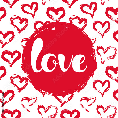 Fotografía Ilustración de vector con corazones y letras de amor