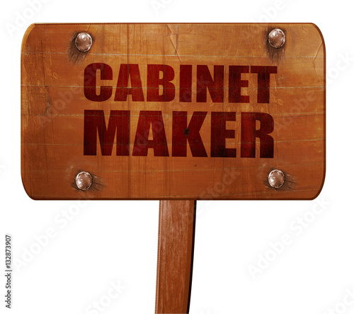 Cabinet Maker 3d Rendering Text On Wooden Sign Buy This Stock
