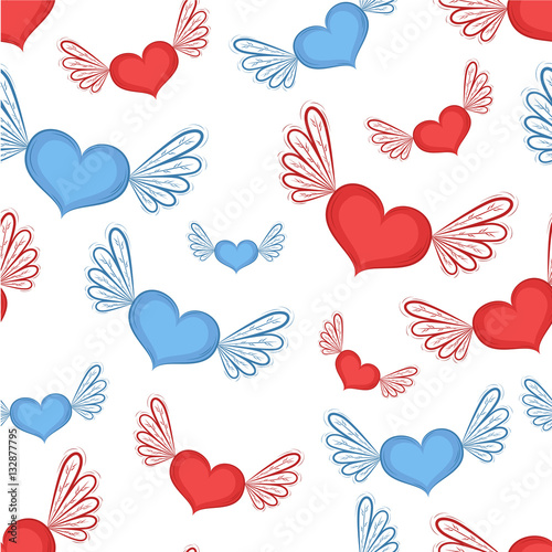 Cotton fabric Happy Valentines Day seamless pattern