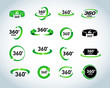 © zdanil - 360 Degrees View Vector Icons set. Virtual reality icons. Isolated vector illustrations.