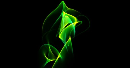 Wall Mural - Green Dancing Lights Aurora 4k Particle Rendered Background Intro Clip 
