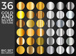 Vector Set of Gold and Silver Gradients, Gold and Silver Squares Collection, Textures Group Eps 10