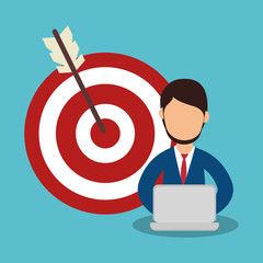 business people with target arrow training icon vector illustration design