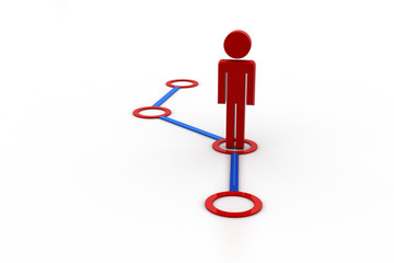 3d man in a network