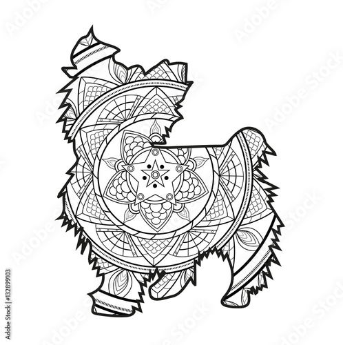 Download Vector illustration of a mandala dog for coloring book ...
