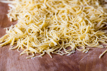 Wall Mural - Homemade noodles on the table in natural light