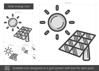 Sticker - Solar energy line icon.