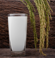 Rice milk in glass