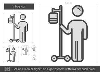 Poster - IV bag line icon.