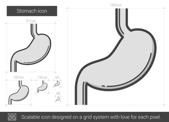 Canvas Print - Stomach line icon.