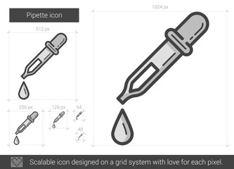 Sticker - Pipette line icon.