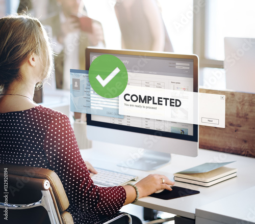 Stampa su Tela  Accomplished Achieved Approve Completed Concept