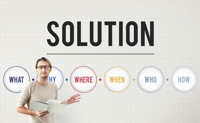 Sticker - Solution Problem Solving Share Ideas Concept