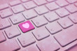 Love heart icon on modern computer keyboard button, Online dating concept