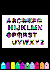 Aufkleber - letter font alphabet vector text design triangle