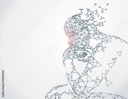 Fotografie, Obraz Lines connected to thinkers, symbolizing the meaning of artificial intelligence
