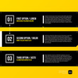 Modern corporate graphic design template with black elements on yellow background. Useful for advertising, marketing and web design.