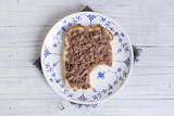 Fototapeta Mapy - Sandwich with chocolate sprinkles, Dutch traditional food
