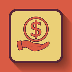 Sticker - Money in hand icon