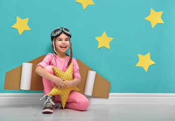 Canvas Print - girl in an astronaut costume