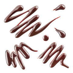 Wall Mural - Chocolate. Sauce pattern isolated on white background. With clip