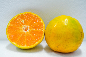 fresh orange isolated on white background