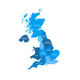 Fototapeta  - United Kingdom UK Regions Map