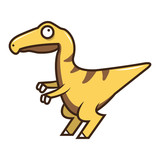 Fototapeta Dinusie - Cute Velociraptor Vector