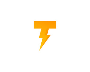 Initial Letter T Pwer Logo Design Element