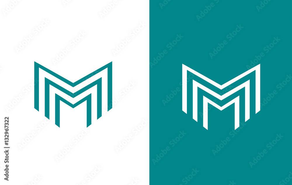 Alphabet letter M line lineart logo icon design Stock Vector | Adobe Stock