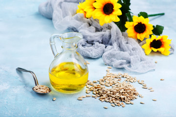 Wall Mural - sunflower seed and oil