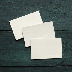 Wall Mural - Thick cardboard business cards, blank for copyspace