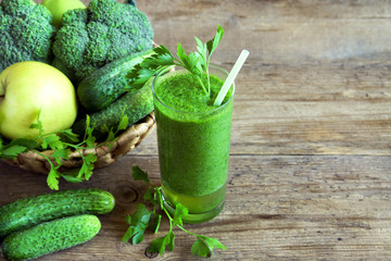 Sticker - Green smoothie and ingredients