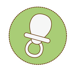 Poster - baby pacifier icon over green circle and white background. vector illustration