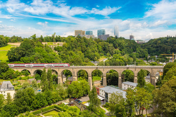 Canvas Print - Train bridge in Luxembourg