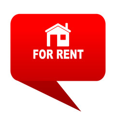 Poster - for rent bubble red icon