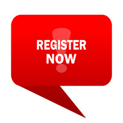 Poster - register now bubble red icon