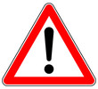 sd44 Schild-Dreieckig - german: Hinweis Zeichen - Achtung Gefahrenstelle - english: attention sign /  hazard warning sign / exclamation mark - triangle red xxl g4925