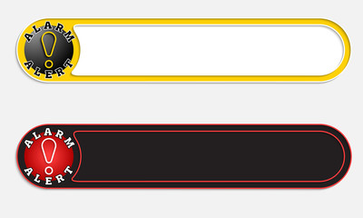 Poster - Two vector abstract buttons and exclamation mark