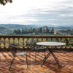 view at Tuscany hill from terrase