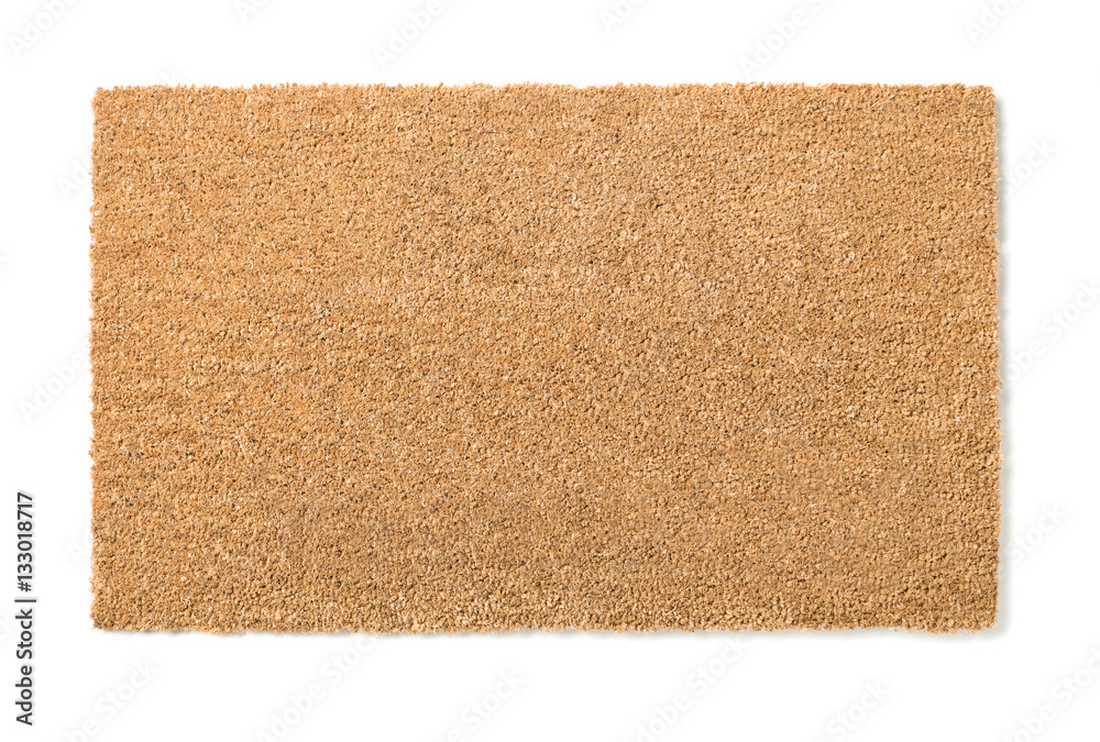 Blank Home Sweet Home Welcome Mat Isolated on a White Background Ready For Your Own Text. - obrazy, fototapety, plakaty 