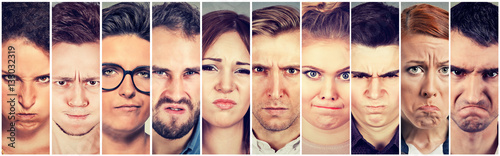 Fotografía Multiethnic group of angry pissed off people men and women
